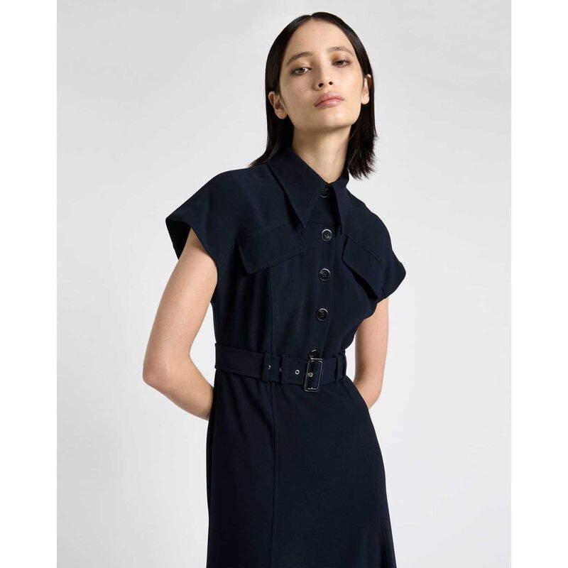 Cue Satin Back Crepe Midi Dress image number 3